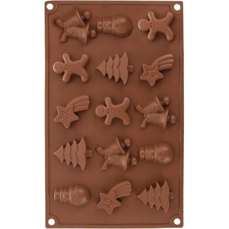 Weihnachtsorange Silikon Mini Kuchen Backform MIX SILLINIE ORION 151753 (1/5)