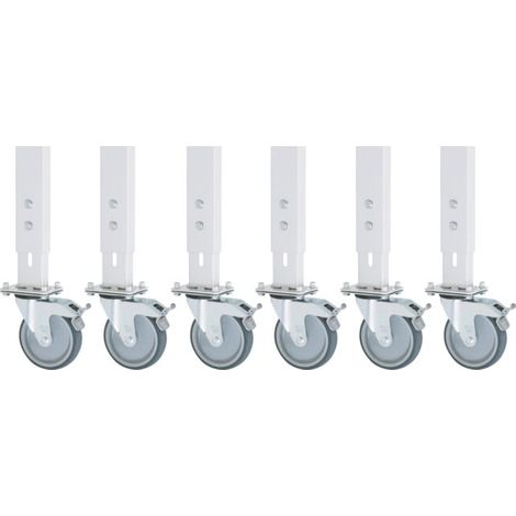 Rau Ensemble de roulettes pour table de travail Tom, 6 roulettes pivotantes avec frein