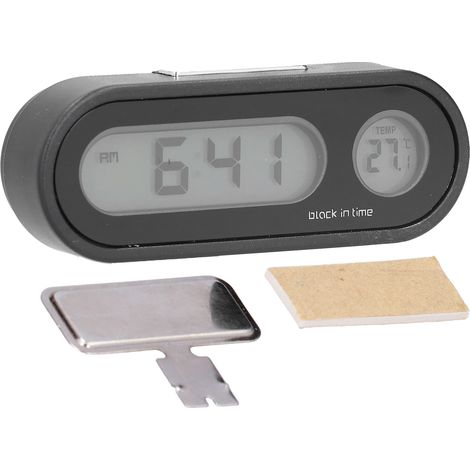 Thermomètre de voiture avec veilleuse et rétroéclairage électronique, horloge de tableau de bord pour la maison, le bureau et l'extérieur. (1/5)