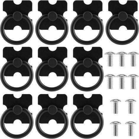 10 Pcs Noir Poignee de Meuble Vintage, Tiroir Bague Poignée de Traction, Bouton de Meuble pour Cuisine Armoire Placard Commode Porte (1/4)