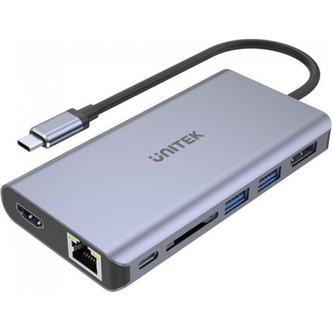 UNITEK Hub USB-C - Base multipuerto con HDMI y DisplayPort (1/4)