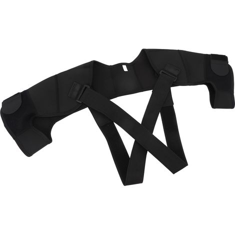 Orthèse d'épaule double réglable, respirante et anti-transpirante, pour prévenir les blessures et assurer la stabilité de l'épaule lors de la course à pied et du fitness (taille L). (1/5)