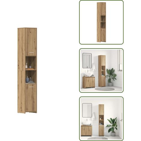 Badschrank Artisan-Eiche 30x30x183,5 cm Holzwerkstoff - Badschrank - Badschränke - Badezimmerschrank - Badezimmermöbel (1/5)