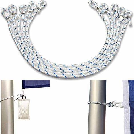 Anelli per bandiere - 5 pezzi per fissare bandiere e striscioni alle aste, per aste fino a 100 mm di diametro, lunghezza = 41 cm
