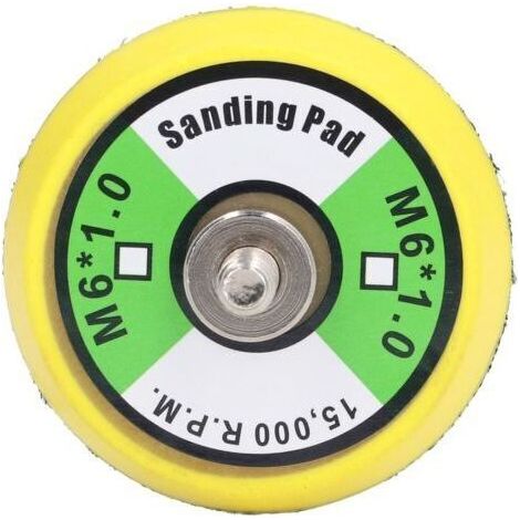 Plaque arrière auto-agrippante pour ponceuse pneumatique, tampon PU ponçage et polissage, filetage M6x1 2 pouces, 15 000 tr/min (1/5)