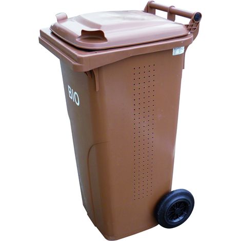 Secchio contenitore per rifiuti e spazzatura Europlast Austria - marrone 120L BIO + GRIGLIA (1/5)