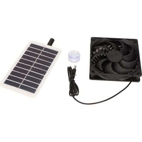 Jeffergarden Ventilateur d'extraction de panneau d'énergie solaire 15W élimination des odeurs à économie d'énergie extracteur d'air à énergie solaire Portable pour les maisons d'animaux de comp (1/4)