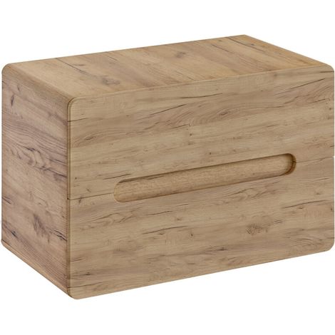 Meuble sous vasque suspendu ARUBA 2 tiroirs – Pour vasque à poser 80 cm-Naturel-Largeur 80 cm (1/3)