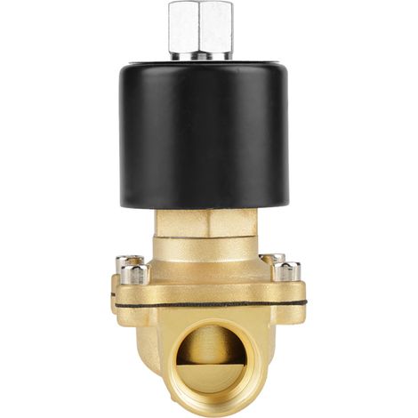 12 V DC G3/4" N/O Messing-Magnetventil, normalerweise offen, für Wasser und Luft (1/5)