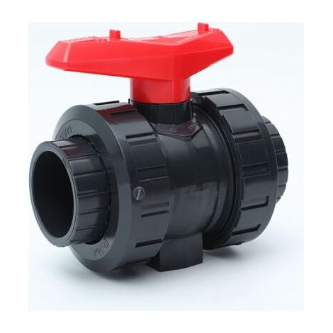 PVC-Kugelhahn I 50mm I 1 1/2 für Klebemuffen und Fittings I Absperrventil I PVC-Rohranschluss I Kugelhahn für den Schwimmbad- und Teichbau (1/4)