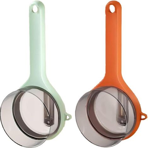 Pelador de verduras de doble cara de 2 piezas,Fabricado en acero con mango ergonómico,2,7 x 2,9 pulgadas,2 piezas,acero (1/4)