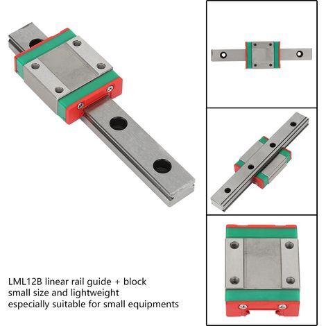 LML12B Rail linéaire miniature acier à billes 100 mm avec chariot glissant (1/5)