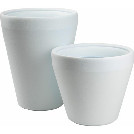 Set PUREA Gartentöpfe, hoch, weiß, 2 Stück.