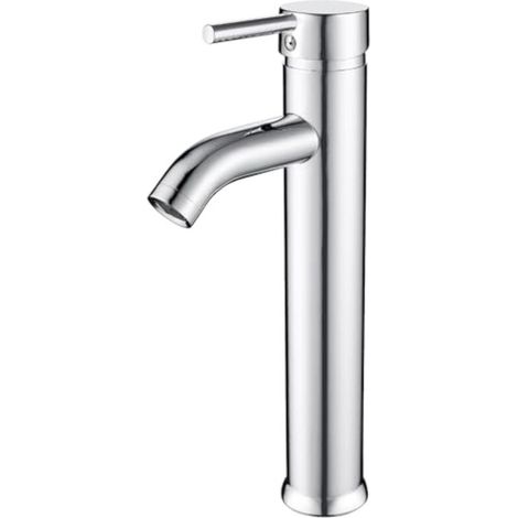Rubinetto per bagno alto, miscelatore monocomando per lavabo, rubinetto per lavabo da appoggio, miscelatore per lavabo regolabile caldo e freddo, rubinetto per lavabo in ottone, cromato