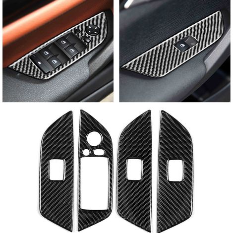 Jeffergarden 4 pièces de garniture de panneau de lève-vitre de voiture en Fiber de carbone pour X1/E84 2011-2015 (1/5)