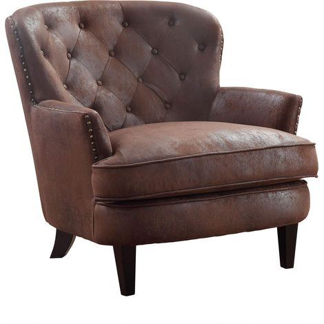 Fauteuil en Microfibre, Brun Vintage (1/5)