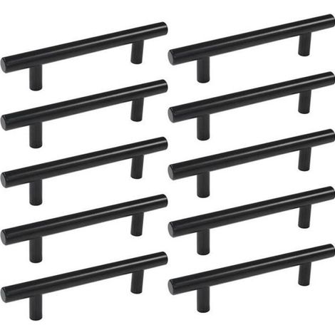 10pcs poignée de porte d'armoire noire en plastique avec vis pour porte d'armoire (1/3)