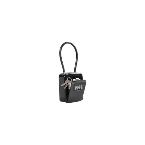 Boite a Clefs à Code Suspendu, Boîte à Clés Portable En Câble Métallique, Boite a Clé Avec Code 4 Chiffes, Boite a Clef De Sécurité Externe Étanche, Boîte à Clés Sans Installation, Capacité De (1/4)
