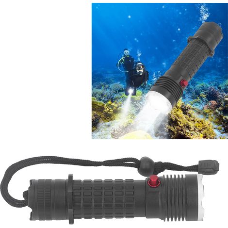 Unterwasserlampe, LED-Tauchlampe, wasserdichte IPX8-Taschenlampe, Unterwasser-Tauchlampe, hohe Helligkeit für Unterwassertauchgänge. (1/5)