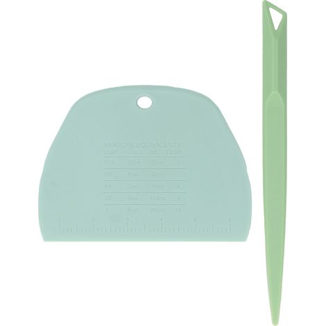 Couteau de dégagement de cuisson, grattoir à pâte en plastique, outil à gâteau pour faire du pain Pizza vert. (1/5)
