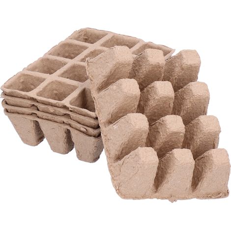 Set di 10 vasi in carta torba con 12 scomparti – biodegradabili – vivaio – accessorio da giardinaggio