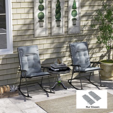 Lot de 2 coussins pour transats, déperlants, pour transats de jardin, 50 x 116 x 5 cm, gris clair (1/5)