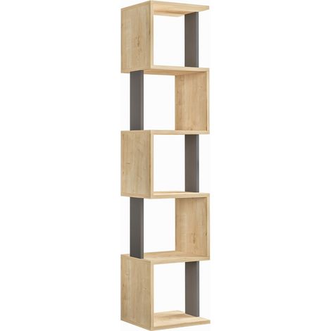 Libreria in legno "Piri" - 35 x 30 x 161 cm - Rovere Sonoma Antracite