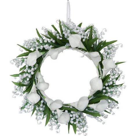 Guirlande de Porte Artificielle Callalily, Couronne Florale Blanche, pour DéCor de Festival de Mariage de Jardin de Mur de Salon de (1/4)