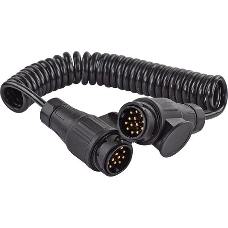 Spiral Verbindungskabel Verlängerungskabel Anhänger PKW 2 Stecker 13-polig 1,6 m (1/3)