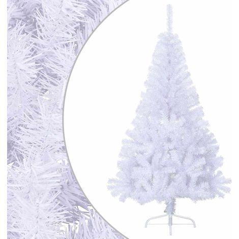 vidaXL Künstlicher Halb-Weihnachtsbaum mit Ständer Weiß 150 cm PVC (1/5)