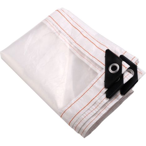 Bâche Transparente avec Oeillets Bâche Imperméable Transparente ，pour Serre de Plantes Jardin Meubles de Jardin， Transparente avec Oeillets Mobilier Couverture De Caravane PE pour Maison Jardin Utilis (1/5)