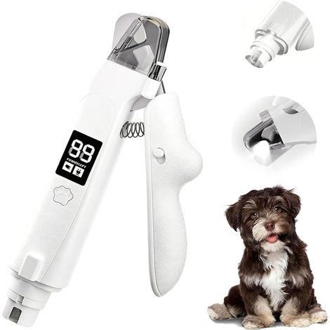 Coupe Griffes Chien Chat 2-en-1 LED, Lime, Silencieux, Grand Petit Animal, Ongles, Sécurité (1/5)