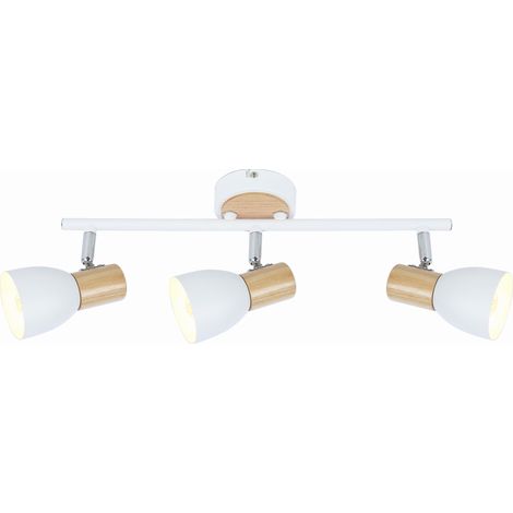 Plafonnier spot Candellux Anabel 3xE14 blanc bois clair