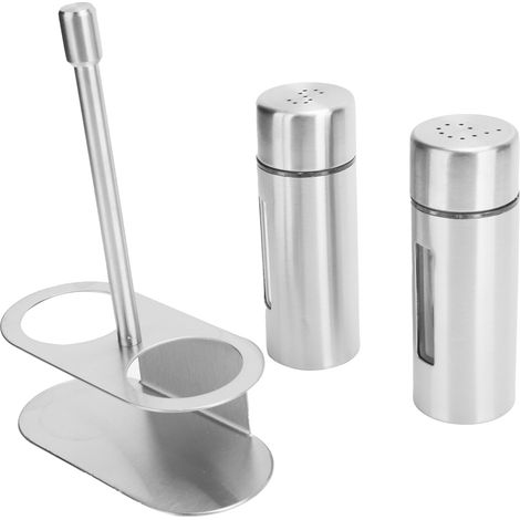 Ensemble de pots à épices en acier inoxydable avec support pour rangement de cuisine (1/5)