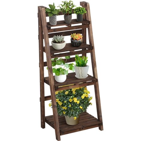 Yaheetch Scaffale per Piante da Giardino Portafiori Espositore Pieghevole a Scala 45 x 35,7 x 108 cm (1/5)