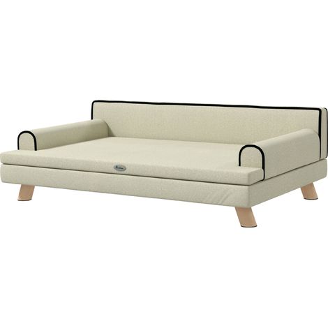 Divanetto per cani e gatti cuscino rimovibile comfort seduta soffice 100 x 62 x 32 cm scandinavo soggiorno in poliestere beige 210007353