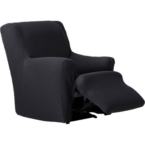 Housse de fauteuil pieds ensemble de relaxation bi-élastique en une pièce, respirante et facile à installer - Housse de fauteuil pieds ensemble couleur noire protection complète avec mousses