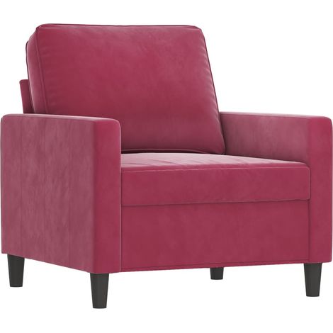 Fauteuil de Salon,Chaise,Fauteuil Rouge bordeaux 60 cm Velours CFW117136 (1/5)