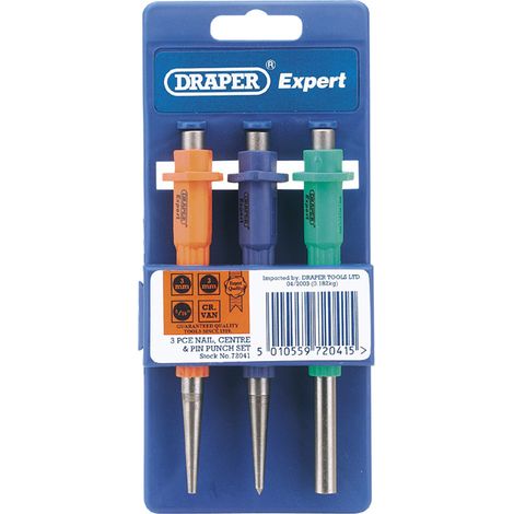 Draper Nailset, Centre Punch and Pin Punch Set (3 Piece) (72041) (1/5)