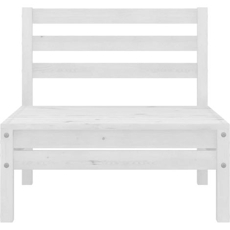 Maison Exclusive - Garten-Mittelsofa Weiß Massivholz Kiefer (1/5)