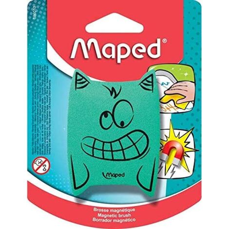 Maped - Accessoires pour tableaux blancs - Gomme pour tableaux blancs - Unités - Designs Ludiques - Brosse en mousse légère - Forme ergonomique - Magnétique - 2 Couleurs (1/5)