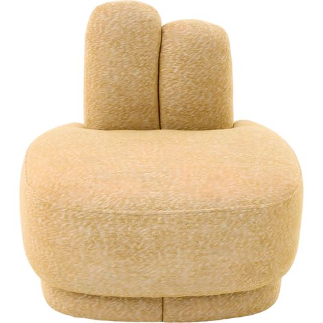 Pouf rembourré fixe en tissu avec oreilles de lapin, sans rangement, non amovible (1/5)