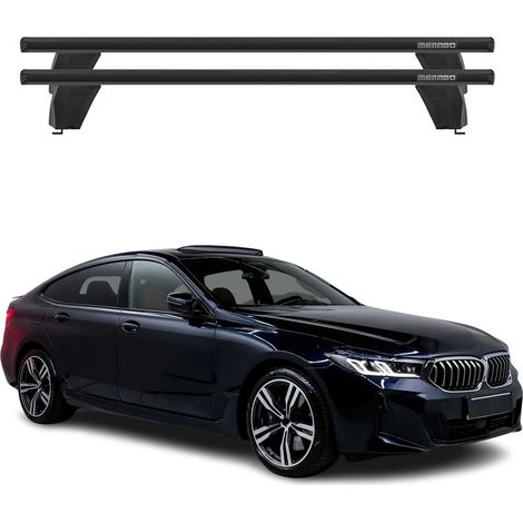 OMAC Dachträger Querträger Alu für BMW 6er Gran Turismo G32 2017-2023 – Abschließbar – T-Nut – City-Crash-getestet – Max. 75 kg Schwarz (1/5)