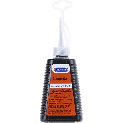 Pressol – Lubrifiant graphite 50 g – Pour pièces cylindriques, charnières et serrures – Application précise – Non alimentaire (1/5)