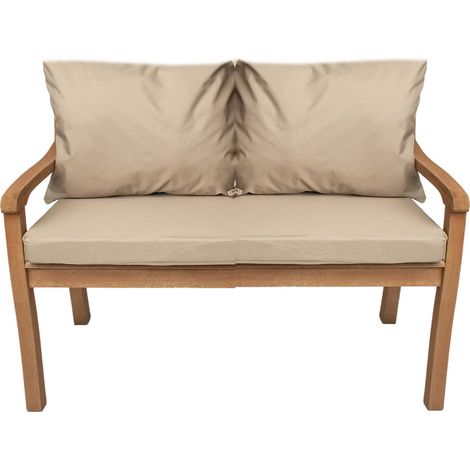 Coussin pour banc 110x60x7cm/2x50x56cm Coussins pour balancelle de jardin Beige, Coussin d'assise, Coussin de dossier, Coussin extérieur/intérieur