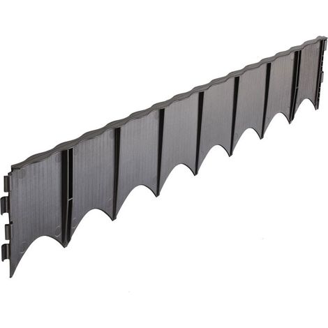 Graf – Lot de 6 bordures de jardin imitation bois 75 cm – Traité anti-UV – Longueur totale 4.5 m – Pour délimiter espaces extérieurs