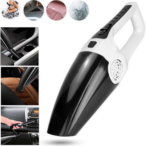 Aspirateur portable eau et poussière 120 W 3600 mbar pour voiture, noir et blanc (1/5)
