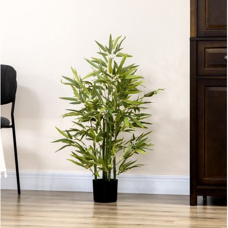 Pianta artificiale di bambù 90 cm con vaso, verde OKMYHOME (1/5)