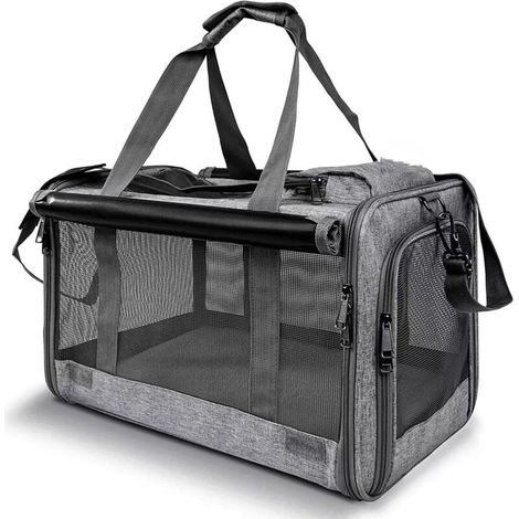 Ce sac de transport portable convient aux grands chats, aux chats moyens et aux chatons pesant jusqu'à 9 kg. Lavable, il préserve l'intimité du chat et est idéal pour la maison comme pour les voyages. (1/4)