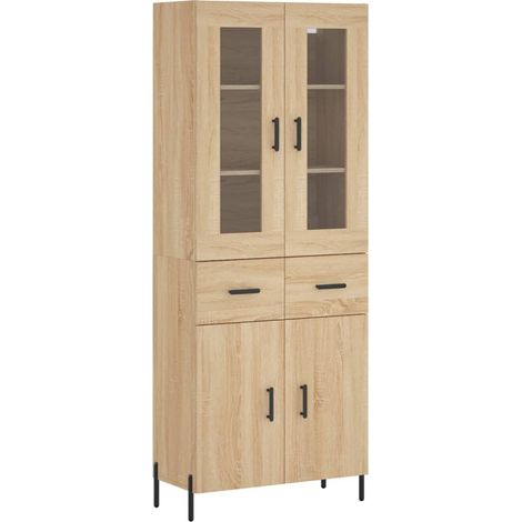 Buffet,Bahut,Meuble de Rangement haut Chêne sonoma 69,5x34x180 cm Bois d'ingénierie CFW94950 (1/5)